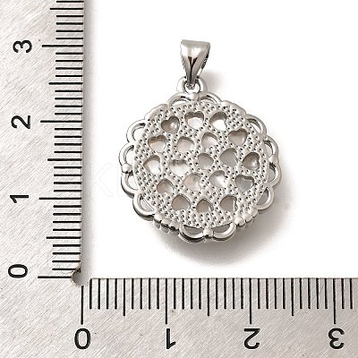 Brass with Natural Shell Carved Pendants KK-Z091-04P-02-1