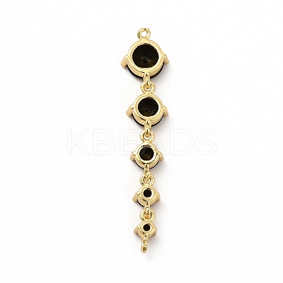 Rack Plating Brass Pave Cubic Zirconia Connector Charms KK-G458-02G-02-1