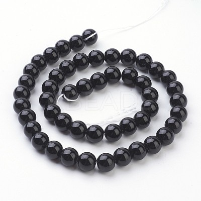 Synthetic Black Stone Beads Strands GSR4mmC044-1