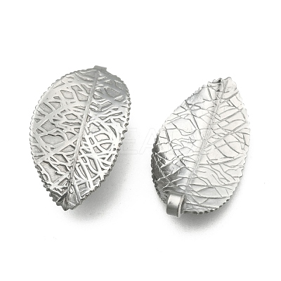 Tarnish Resistant 304 Stainless Steel Leaf Pendants STAS-S040-06P-1