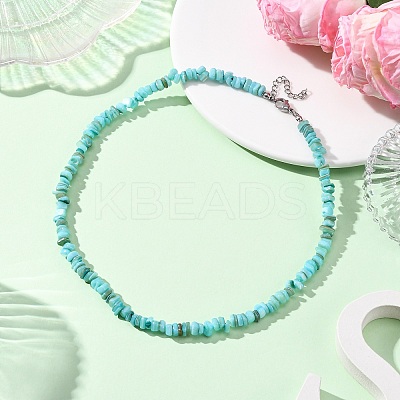 Dyed Natural Freshwater Shell Nuggets Beaded Necklaces NJEW-JN05488-02-1