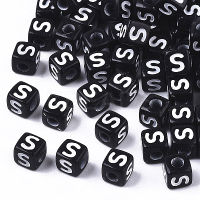 Opaque Acrylic Beads X-SACR-N002-01S-1