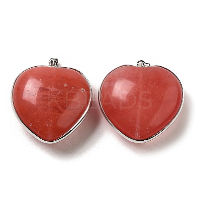 Cherry Quartz Glass Pendants KK-F868-15P-1