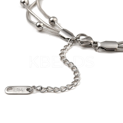 Non-Tarnish 304 Stainless Steel Satellite Chains Triple Layer Multi-strand Bracelet for Women LS-BJEW-M040-01P-1