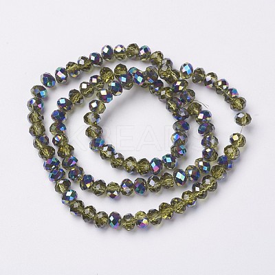 Electroplate Transparent Glass Beads Strands EGLA-A034-T4mm-Q16-1