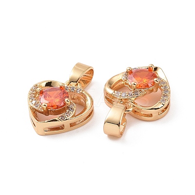 Real 18K Gold Plated Brass Micro Pave Cubic Zirconia Pendants KK-E068-VC450-1