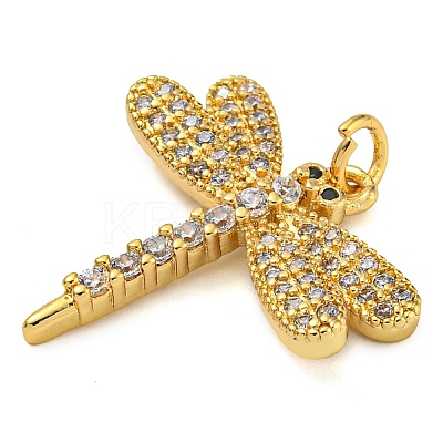 Rack Plating Brass Micro Pave Cubic Zirconia Pendants KK-Z063-38G-1