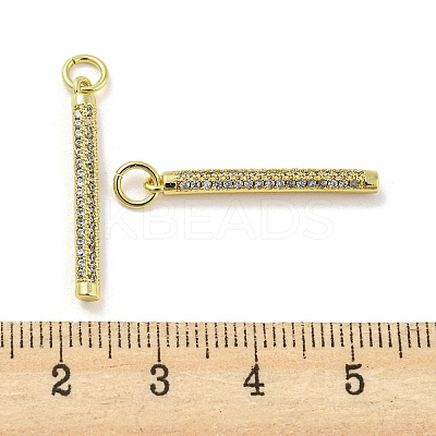 Rack Plating Brass Micro Pave Clear Cubic Zirconia Pendants KK-Q804-23G-1