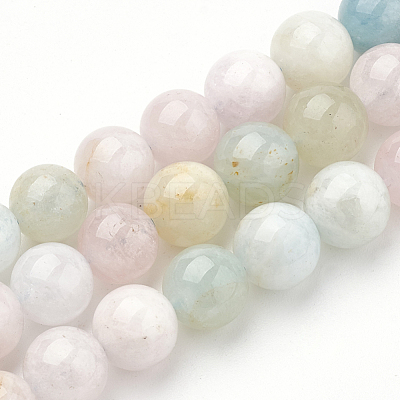 Natural Morganite Beads Strands G-S279-07-10mm-1