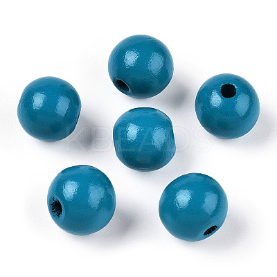 Ocean Themed Spray Painted Wood European Beads WOOD-CJC0018-02J-1