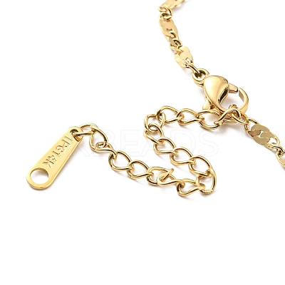 304 Stainless Steel Dapped Chain Necklace for Women NJEW-A008-06G-1