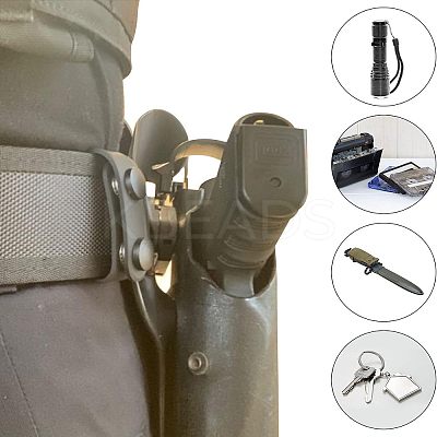 4Pcs Military Tactical Belt Buckle Heavy Duty and 1 Set Tactical Double Snap Belt Keeper Loop FIND-FH0002-66-1