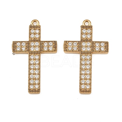 304 Stainless Steel Micro Pave Cubic Zirconia Pendants STAS-A132-04B-G-1
