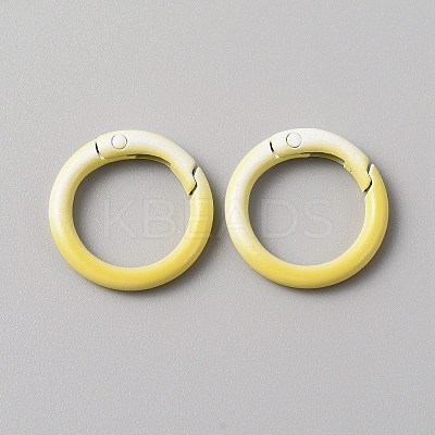 Gradient Color Zinc Alloy Spring Gate Rings PALLOY-WH0001-82A-1