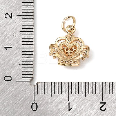 Brass Micro Pave Cubic Zirconia Charms KK-C133-03B-G-1