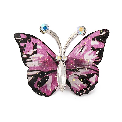 Butterfly Transparent Resin Brooch JEWB-M047-01E-1