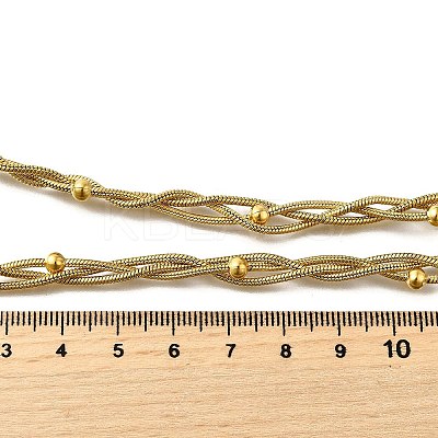 304 Stainless Steel 3-strand Braided Round Snake Chain Necklaces for Women NJEW-M098-04G-1