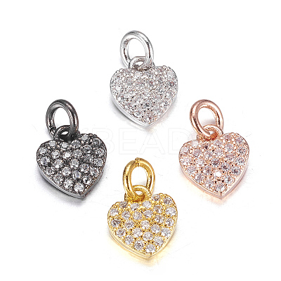 Brass Micro Pave Cubic Zirconia Charms ZIRC-P060-41-1