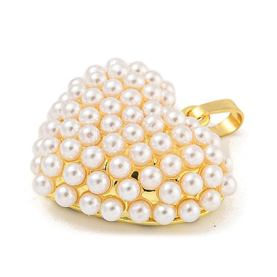 Rack Plating Brass & ABS Plastic Imitation Pearl Pendants KK-N255-03E-G-RS-1