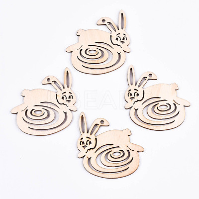 Undyed Natural Wooden Big Pendants WOOD-S058-012-1