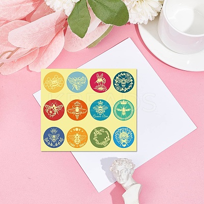Paper Self Adhesive Gold Foil Embossed Stickers DIY-WH0434-012-1