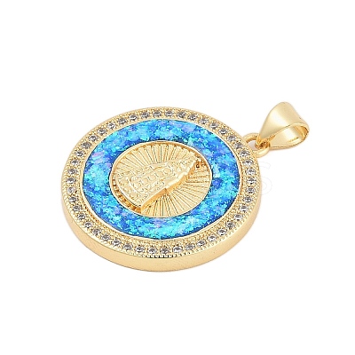 Brass Micro Pave Cubic Zirconia Pendants KK-I723-40G-1