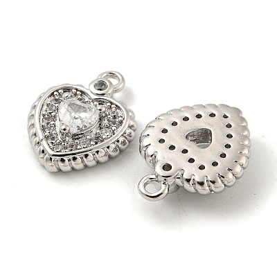 Brass Micro Pave Clear Cubic Zirconia Pendants KK-L211-002P-1