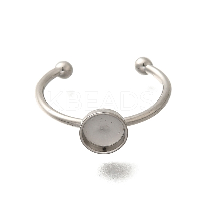 304 Stainless Steel Open Cuff Ring Components LS-STAS-M057-01B-P-1