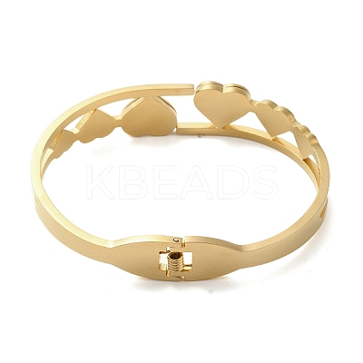 304 Stainless Steel Enamel Heart Hinged Bangles LS-BJEW-E099-03G-1