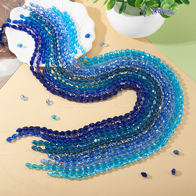 12Strands 12 Colors Transparent Glass Beads Strands EGLA-TA0013-24E-1