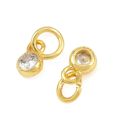 Brass Pave Cubic Zirconia Charms CU-CBA3D67-13G-04-1