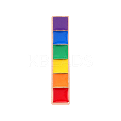 Rainbow Pride Flag Rectangle Enamel Pin GUQI-PW0001-035-1