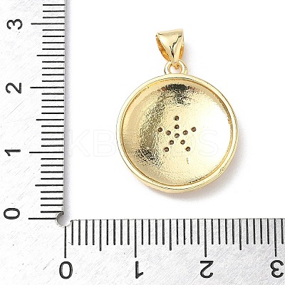 Brass Micro Pave Clear Cubic Zirconia Pendants KK-L253-08G-1