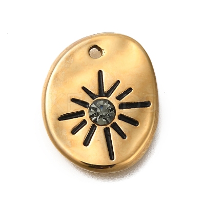 Ion Plating(IP) 304 Stainless Steel with Rhinestone Pendants STAS-Q335-14G-1