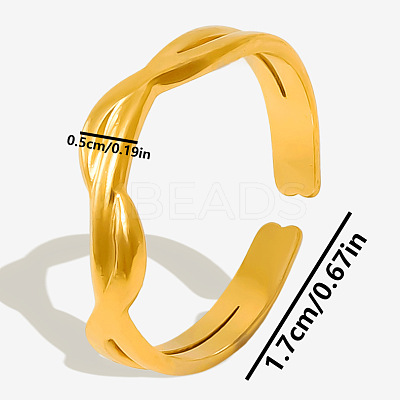 304 Stainless Steel Fashion Geometric Cuff Open Ring for Women SV1199-2-1