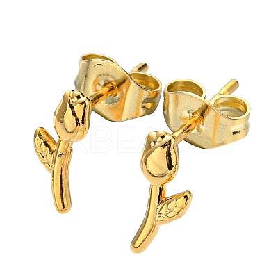 PVD Vacuum Plating 304 Stainless Steel Stud Earrings for Women STAS-D087-12G-1