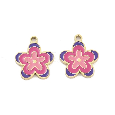 304 Stainless Steel Enamel Pendants STAS-D384-05B-G-1