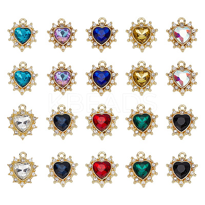 20Pcs 10 Colors Golden Alloy Pendants FIND-FI0001-25-1