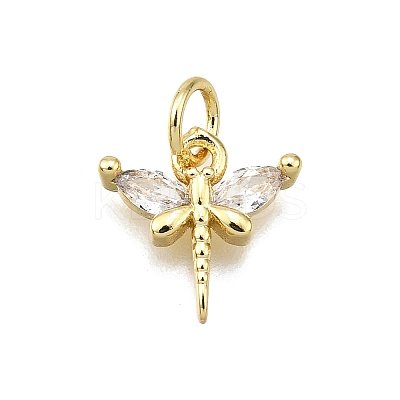 Rack Plating Brass Micro Pave Cubic Zirconia Pendants KK-D343-12G-1