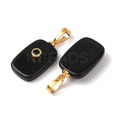 Natural Obsidian Pendants G-P628-01G-05-1