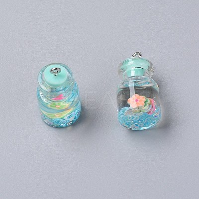 Wish Glass Bottle Pendants RESI-TAC0007-05B-1