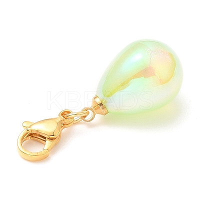 Rainbow Iridescent Acrylic Teardrop Pendant Decorations HJEW-JM01086-1