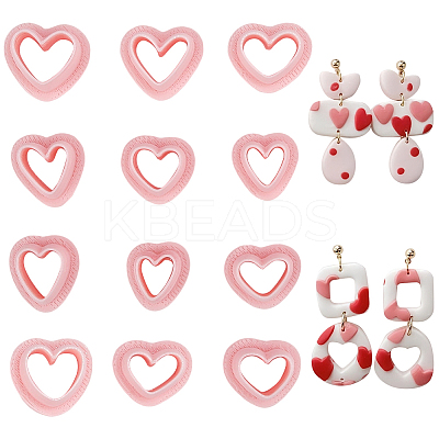 12Pcs 12 Styles Plastic Clay Pressed Molds DIY-WH20048-071-1