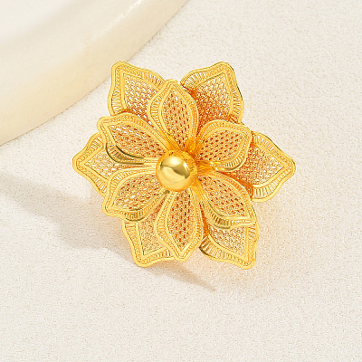 Iron Hollow Flower Cuff Rings NM9371-1