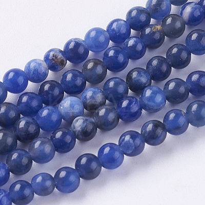 Natural Sodalite Beads Strands G-G515-4mm-07-1