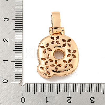 Brass Micro Pave Clear Cubic Zirconia Pendants KK-B099-01G-Q-1