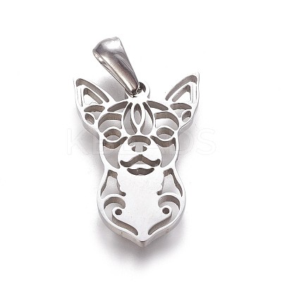 Tarnish Resistant 304 Stainless Steel Puppy Pendants X-STAS-F219-05P-1