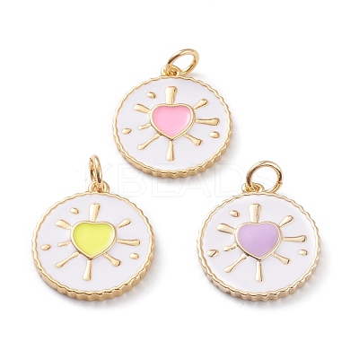 Real 18K Gold Plated Brass Enamel Pendants ZIRC-Z008-11-1