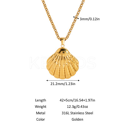 Minimalist Ocean 304 Stainless Steel Pendant Necklaces for Women LS-HW3248-4-1
