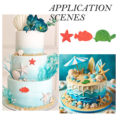 2Pcs 2 Styles Sea Animal Food Grade Silicone Molds SIL-TA0002-16-1